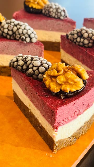 Layered mousse cakes at Joy Foods